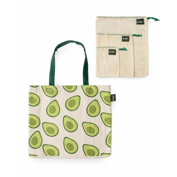 Goodful Farmer's Market Reusable Bags Organic Cotton Set of 4 NEW - Picture 1 of 4